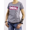 DAVCA T-SHIRT WOMEN GRAY PINK SKULLS